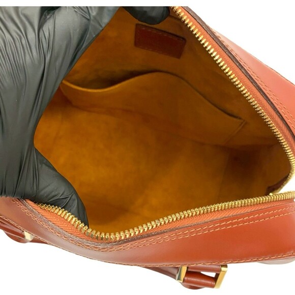 LOUIS VUITTON Authentic Brown Leather Boston Bag - Picture 9 of 9